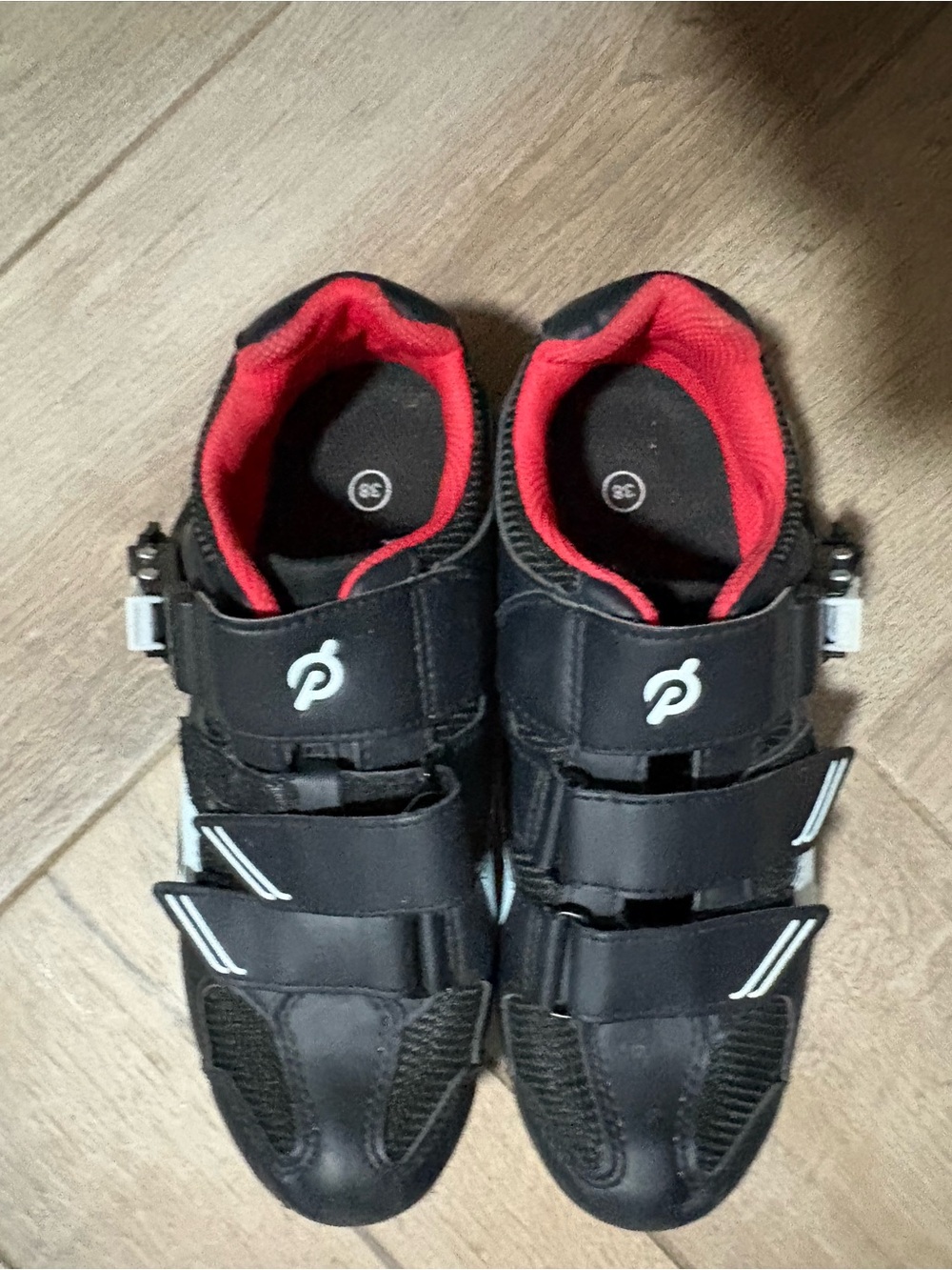 Peloton Black and Red Women's Cycling Shoes